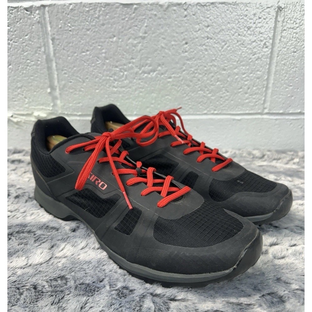 Giro Gauge Mountain Cycling Shoes Black/Red Lace Up Breathable 2-Bolt US Mens 15